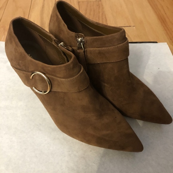 Worn once. Nine West Suede Ankle Boot Stiletto - Picture 2 of 10